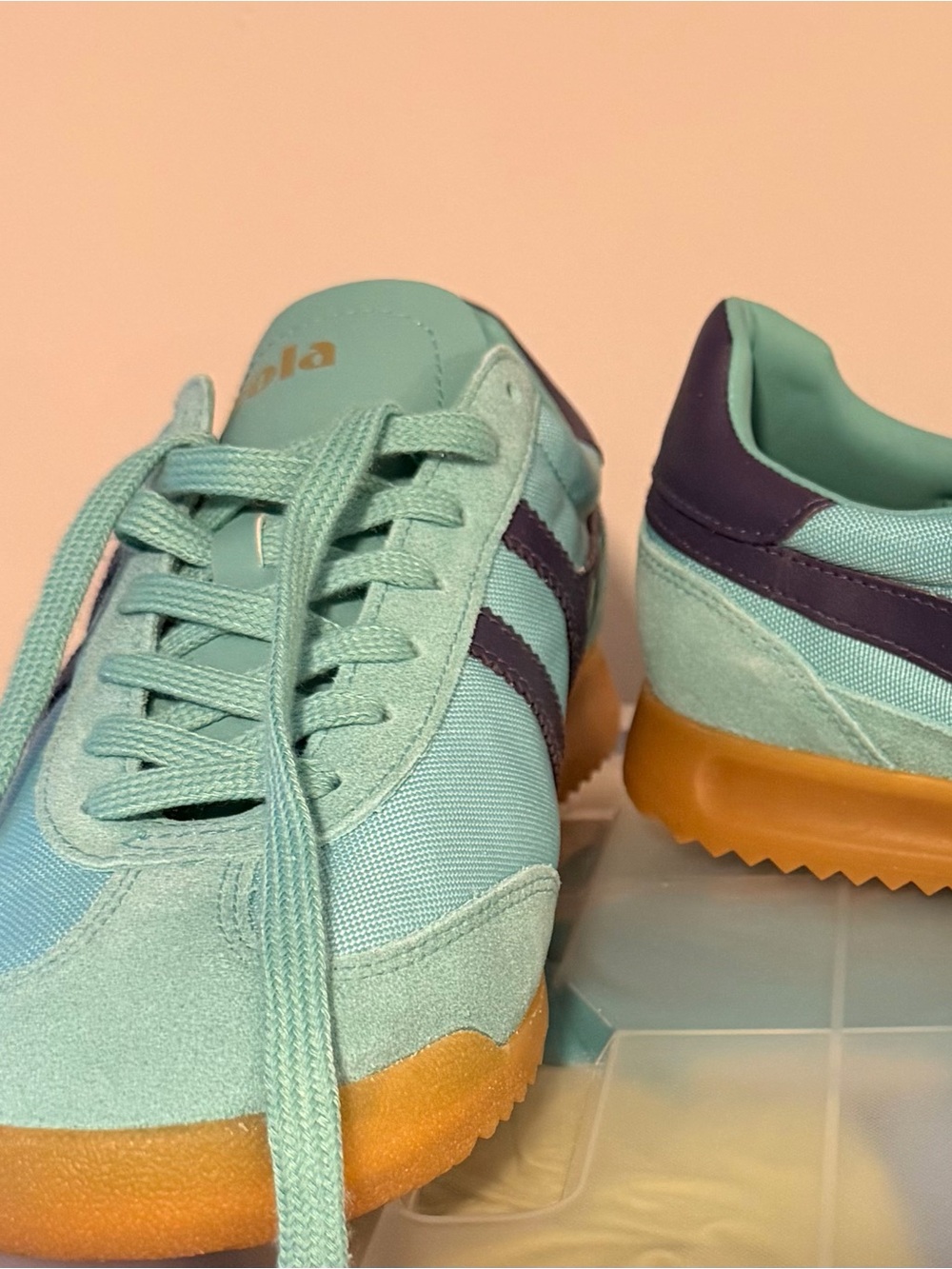 NEW Gola Tornado Women’s Sneakers. Sea mist/plum. Size 11.
